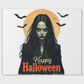 Gothic Halloween Hexe Geschenkpapier (Flach)