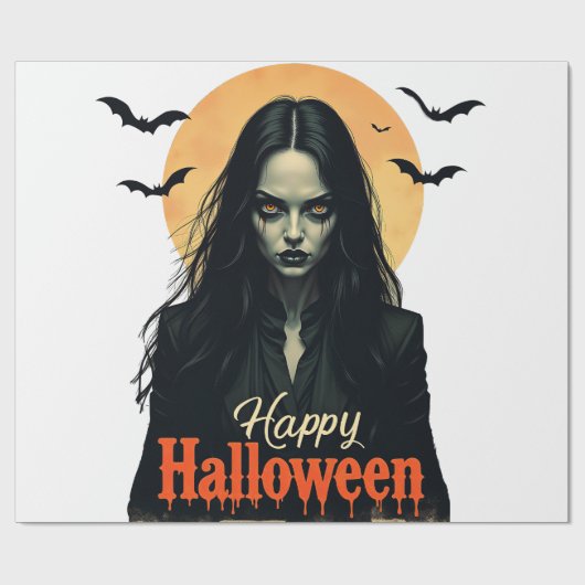 Gothic Halloween Hexe Geschenkpapier (Flach)