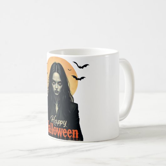 Gothic Halloween Hexe Kaffeetasse (VorderseiteRechts)