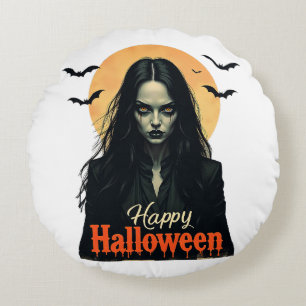 Gothic Halloween Hexe Rundes Kissen