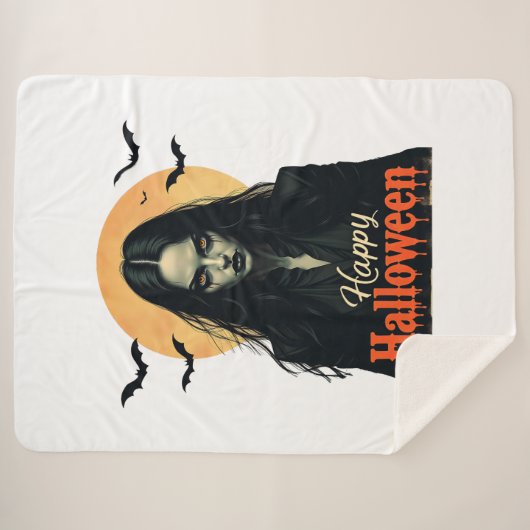 Gothic Halloween Hexe Sherpadecke (Vorderseite (Horizontal))