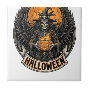 Gothic Halloween Hexe Vintage Fliese