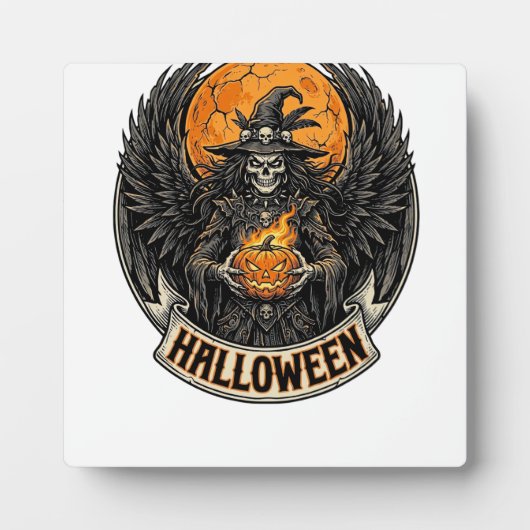 Gothic Halloween Hexe Vintage Fotoplatte (Vorderseite)
