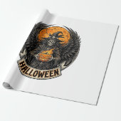 Gothic Halloween Hexe Vintage Geschenkpapier (Ungerollt)