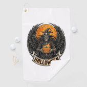 Gothic Halloween Hexe Vintage Golfhandtuch (Insitu)