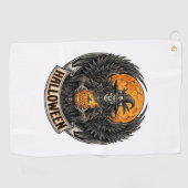 Gothic Halloween Hexe Vintage Golfhandtuch (Horizontal)