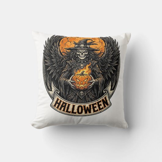 Gothic Halloween Hexe Vintage Kissen (Vorderseite)