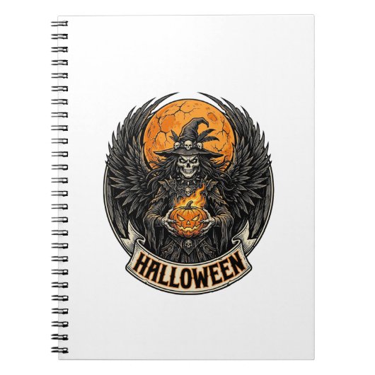 Gothic Halloween Hexe Vintage Notizblock (Vorderseite)