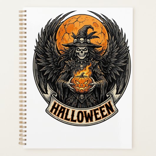 Gothic Halloween Hexe Vintage Planer (Vorderseite)