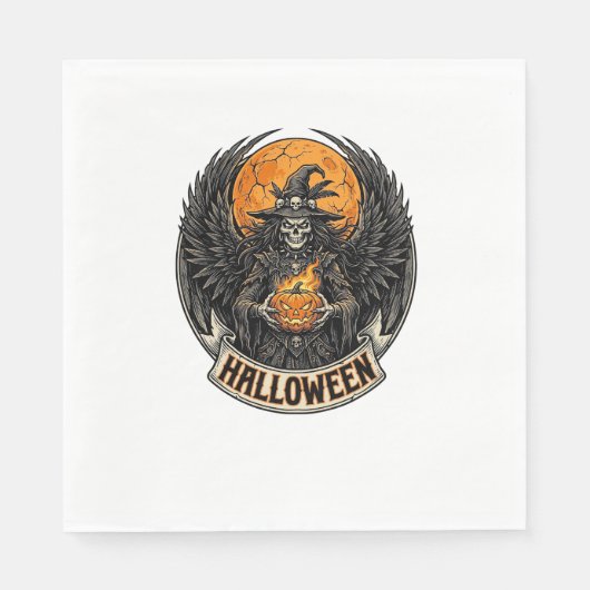 Gothic Halloween Hexe Vintage Serviette (Vorderseite)