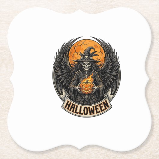 Gothic Halloween Hexe Vintage Untersetzer (Vorderseite)