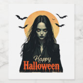 Gothic Halloween Hexe Weinetikett (Einzelnes Label)