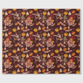 Gothic Halloween Hexen Skelettmuster Geschenkpapier (Flach)