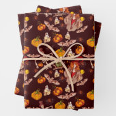 Gothic Halloween Hexen Skelettmuster Geschenkpapier Set (Beispiel)