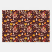 Gothic Halloween Hexen Skelettmuster Geschenkpapier Set (Vorderseite 3)