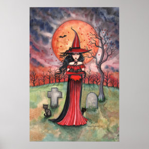 Gothic-Halloween-Hexenplakat von Molly Harrison Poster
