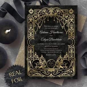 Gothic Halloween Himmlische Hochzeit Folieneinladung