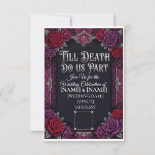 Gothic Halloween-Hochzeit Bis dass der Tod uns sch Dankeskarte