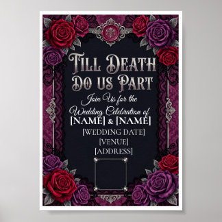 Gothic Halloween-Hochzeit Bis dass der Tod uns sch Poster