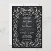 Gothic Halloween-Hochzeit der Drachen Einladung (Vorderseite)