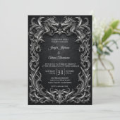 Gothic Halloween-Hochzeit der Drachen Einladung (Stehend Vorderseite)