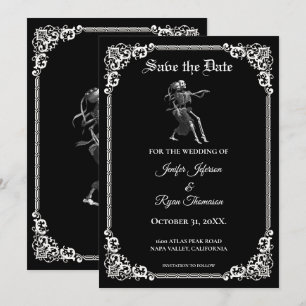 Gothic Halloween Hochzeit Save-the-Date-Einladung Ankündigung