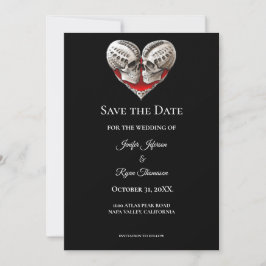 Gothic Halloween-Hochzeit Save-the-Date-Einladung Ankündigung