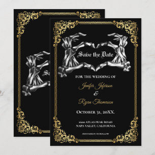Gothic Halloween Hochzeit Save-the-Date-Einladung Ankündigung