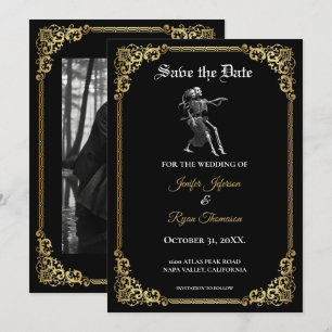 Gothic Halloween Hochzeit Save-the-Date-Einladung Ankündigung