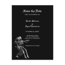 Gothic-Halloween-Hochzeit 'Save the Date'-Postkart