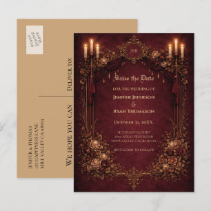 Gothic Halloween Hochzeit Save-the-Date Postkarte