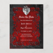 Gothic Halloween-Hochzeit Save the Date Postkarte (Vorderseite)