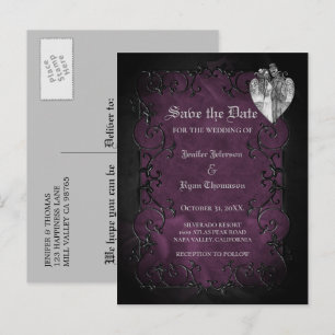 Gothic Halloween Hochzeit Save-the-Date Postkarte