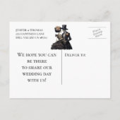 Gothic Halloween-Hochzeit Save-the-Date Postkarte (Rückseite)