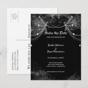 Gothic Halloween Hochzeit Save-the-Date Postkarte