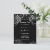Gothic Halloween Hochzeit Save-the-Date Postkarte (Stehend Vorderseite)