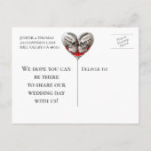 Gothic Halloween-Hochzeit Save-the-Date Postkarte (Rückseite)