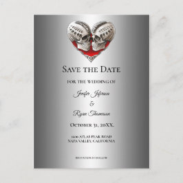 Gothic Halloween-Hochzeit Save-the-Date Postkarte