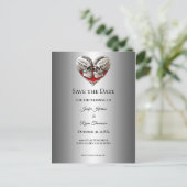 Gothic Halloween-Hochzeit Save-the-Date Postkarte (Stehend Vorderseite)