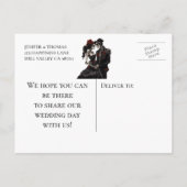 Gothic Halloween-Hochzeit Save-the-Date Postkarte (Rückseite)