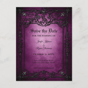Gothic Halloween Hochzeit Save-the-Date Postkarte