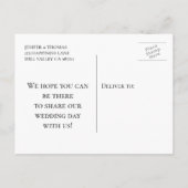 Gothic Halloween Hochzeit Save-the-Date Postkarte (Rückseite)
