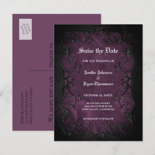 Gothic Halloween Hochzeit Save-the-Date Postkarte
