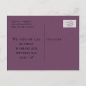 Gothic Halloween Hochzeit Save-the-Date Postkarte (Rückseite)