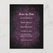 Gothic Halloween Hochzeit Save-the-Date Postkarte (Vorderseite)