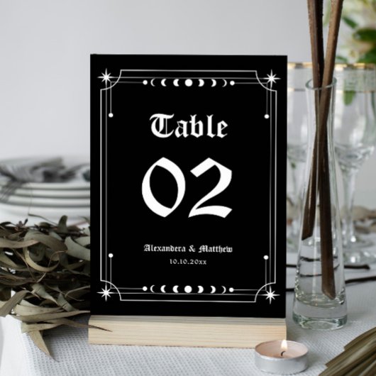 Gothic Halloween Hochzeit Tischnummer