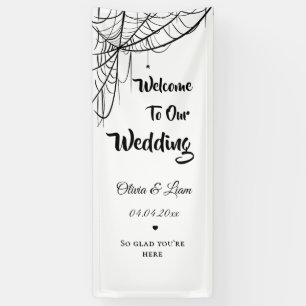 Gothic Halloween Hochzeit Willkommensschild, Leine Banner