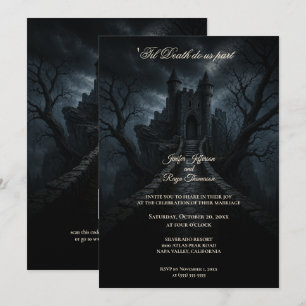 Gothic Halloween-Hochzeits-Einladung für ein Schlo Einladung