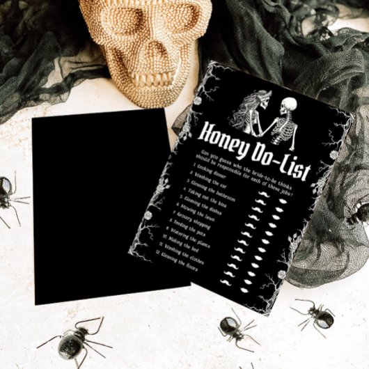 Gothic Halloween Honey Do List Brautparty Game Einladung
