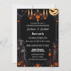 Gothic Halloween-Kostüm-Cocktailparty-Einladung Einladung